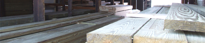 Lumber under covered storage